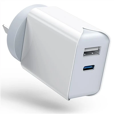 Přenosná bílá duální USB nástěnná nabíječka